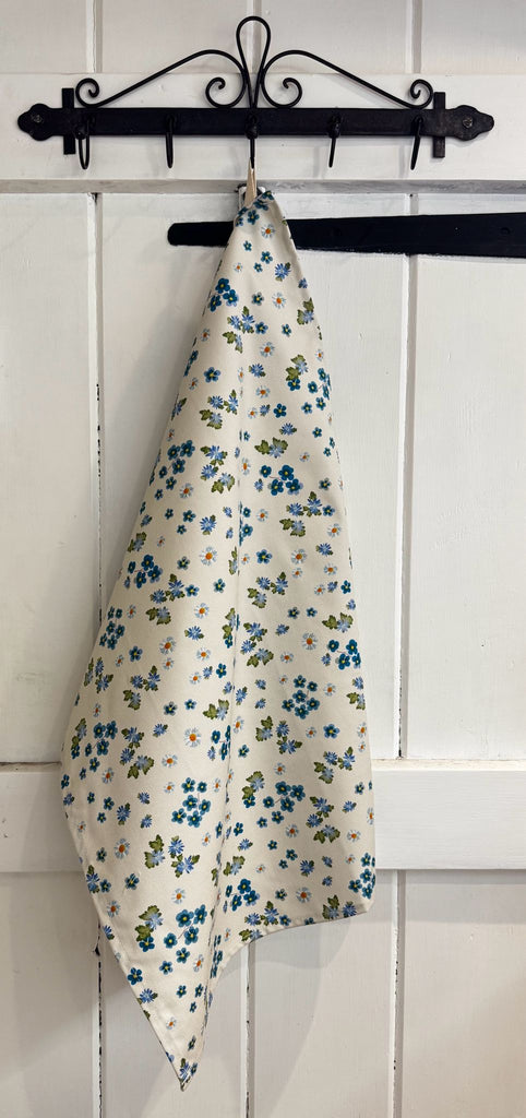 Blue Garden Floral Tea Towel