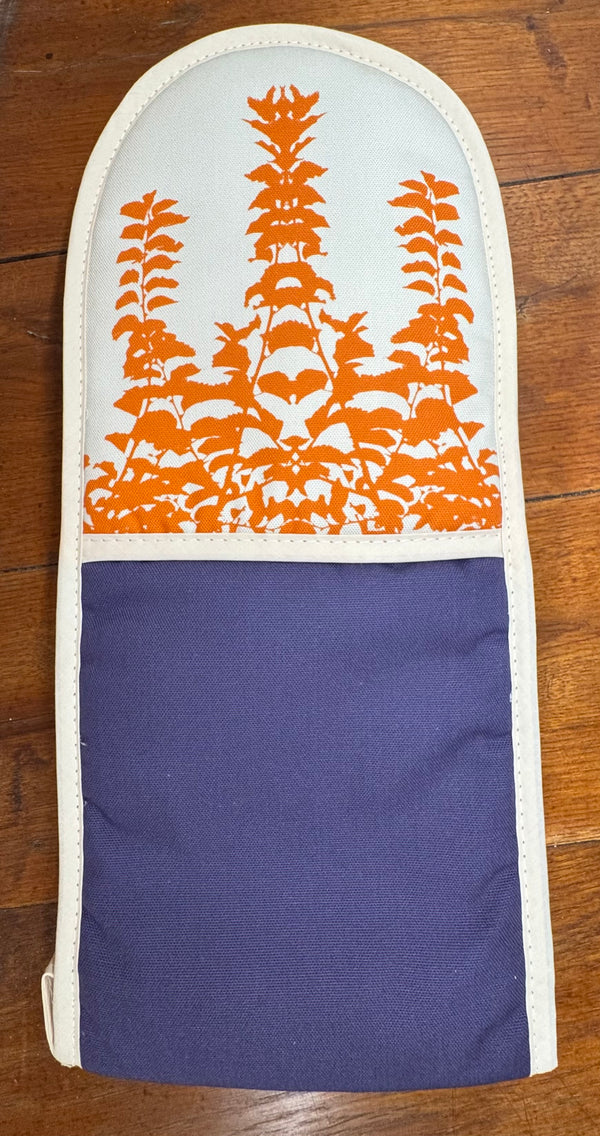 Teasel Oven Glove – Indigo and Orange
