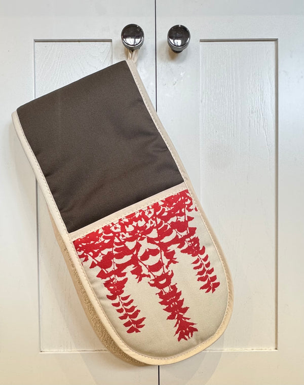 Teasel Oven Glove Red/Brown -Organic Cotton