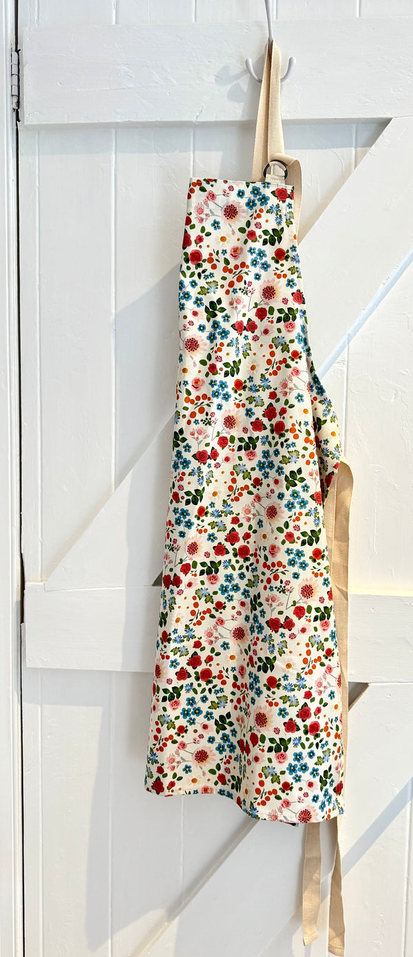 Floral Kitchen Apron - Premium Organic Cotton Printed Apron | UK Made