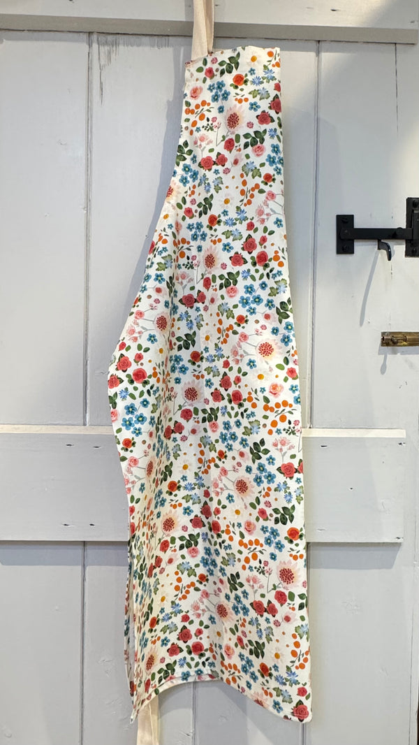 Floral Kitchen Apron - Premium Organic Cotton Printed Apron | UK Made