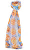 This scarf features geometric shapes and branch outlines. The print can look dramatically different depending on how you like to wear it.  Each print is a one off, which makes it a luxurious gift, or a special treat for yourself.  The scarves are designed to be worn as a statement piece with an   elegant outfit or tied snugly for a more casual look. Habotai silk   has a smooth texture, and is both light weight and warm