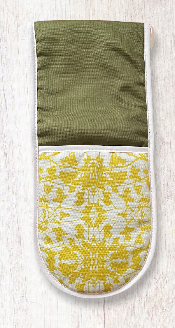Double Oven Gloves Olive / Mustard