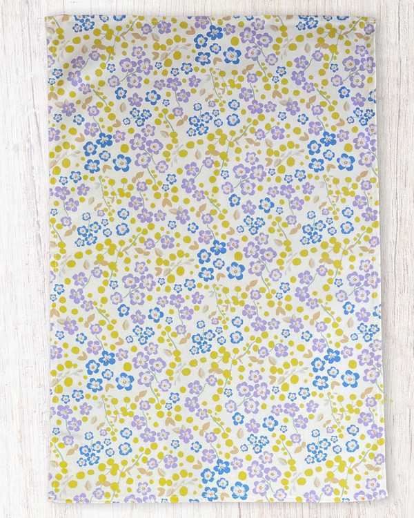 Lilac / Blue Floral Tea Towel