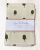 Deco Leaf Tea Towel/ Tan