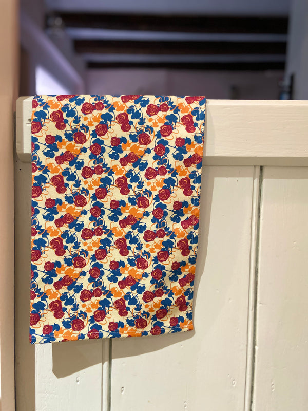 Retro Rose Tea Towel